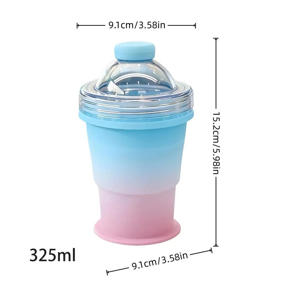 Foldable Ice Tray Cup Silicone Mold Straw Portable Iced Coffee Maker
