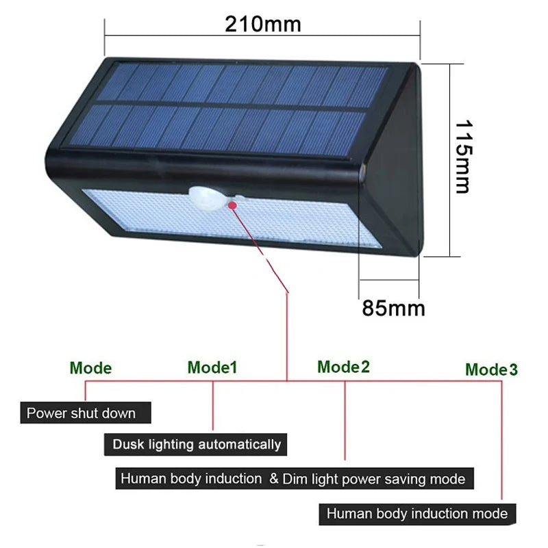 Outdoor Solar Motion Sensor Light 38 Waterproof LED Security Lamp for Garden Patio Garage Night Lighting Zpaxo