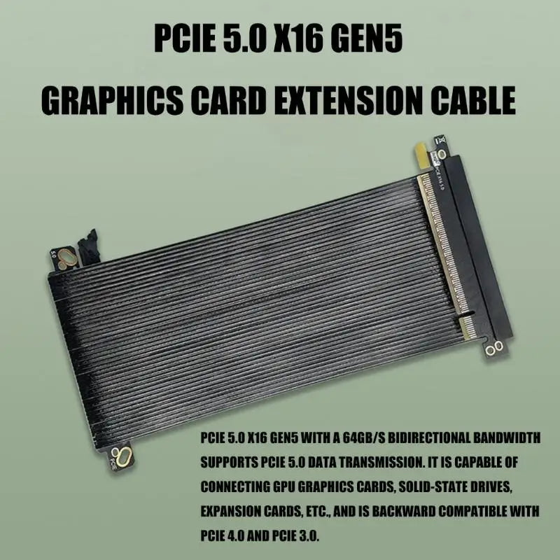 652F PCIE5 0 X16 Graphics Card Extension Cable Double Reverse Zpaxo