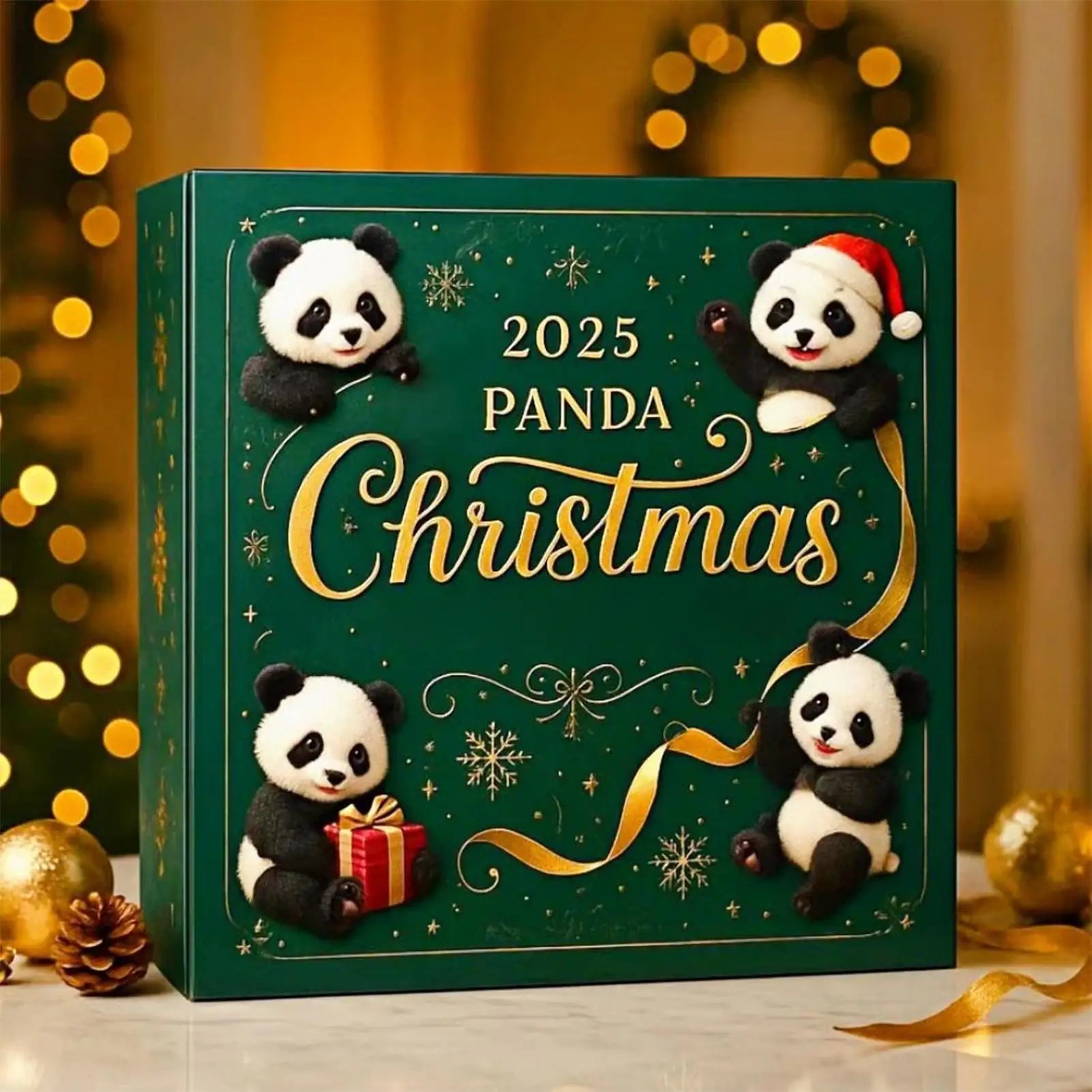 Christmas Panda Advent Calendar 2D Acrylic Hanging Ornaments 24 Days