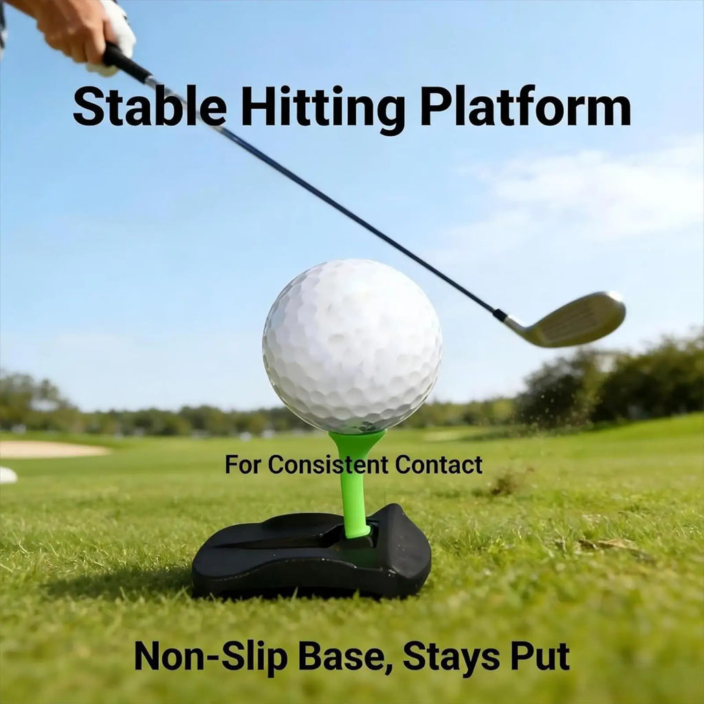 Golf Tee Base Holder 5 Pre Cut Simulator Tees Driving Range Hitting