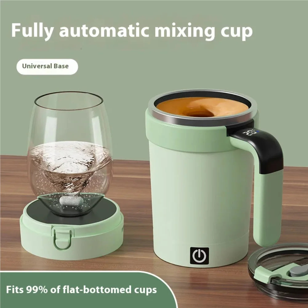 New smart temperature-measuring magnetic automatic stirring cup, electric portable coffee cup, milkshake cup, sports and fitness Zpaxo