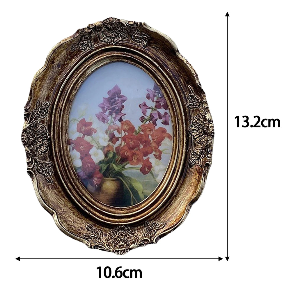 Picture Frame Resin Antique Photo Gallery Art Photo Frame Photo Display Holder for Bedroom Wall Living Room Table Home Decor Zpaxo 3.5inch