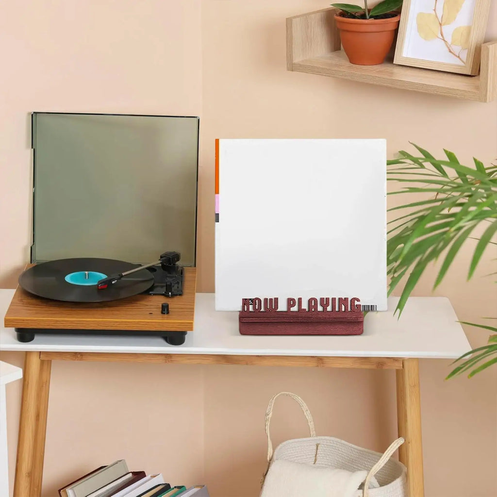 Playing Record Holder Wood Stand Storage Rack Album Shelves Holds Up