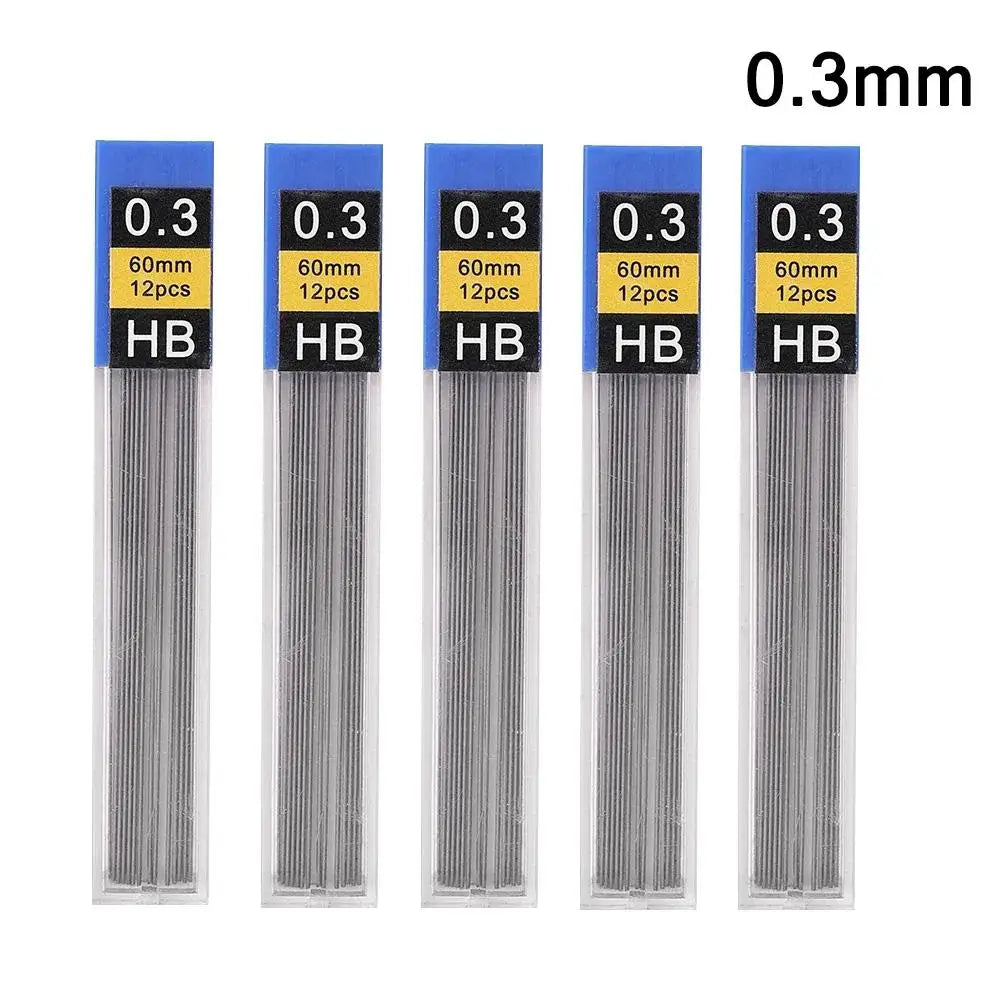 0 3 5 7 9 1 Metal Mechanical Pencil 2B HB Lead Art Sketch Drawing Zpaxo 5 Boxs 0.3mm Leads