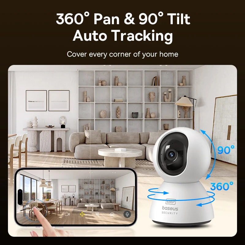 Baseus 4MP IP Camera Smart WIFI Security Indoor Home Protection PT 3K