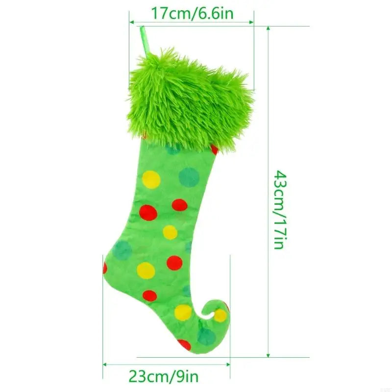 Earth-friendly Fabric Holiday Socks Ornament Green Decoration Tree