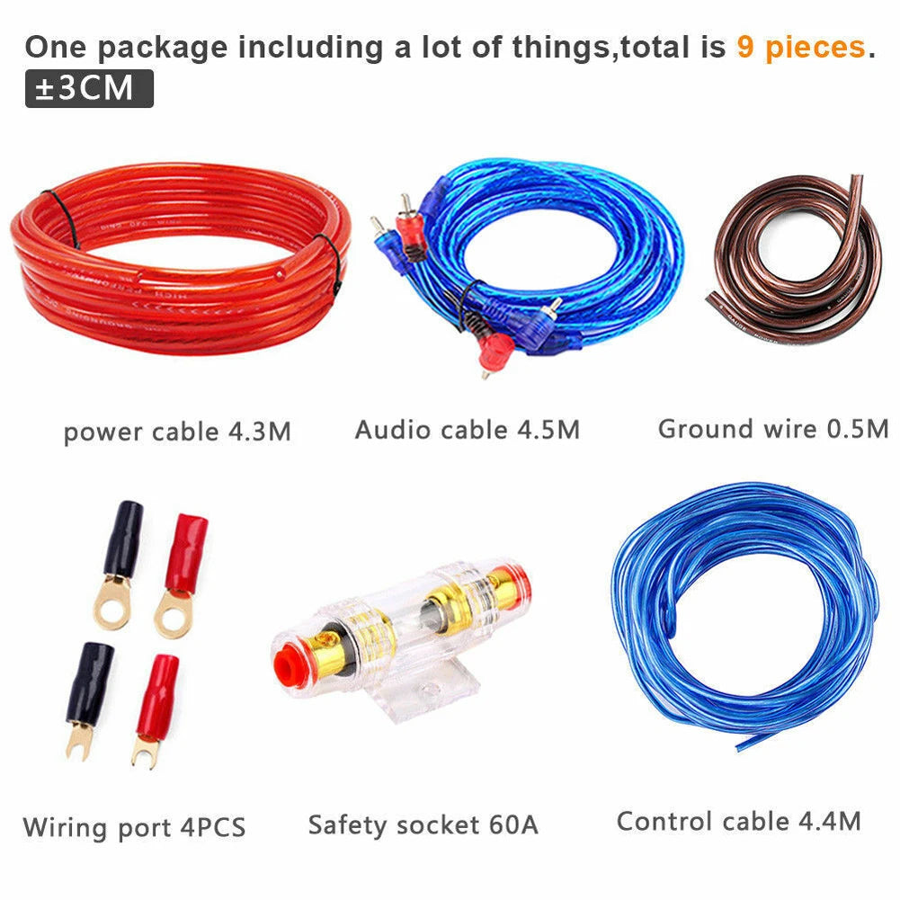 1500W Car Power Amplifier Wiring 60 AMP Fuse Holder Subwoofer Cable