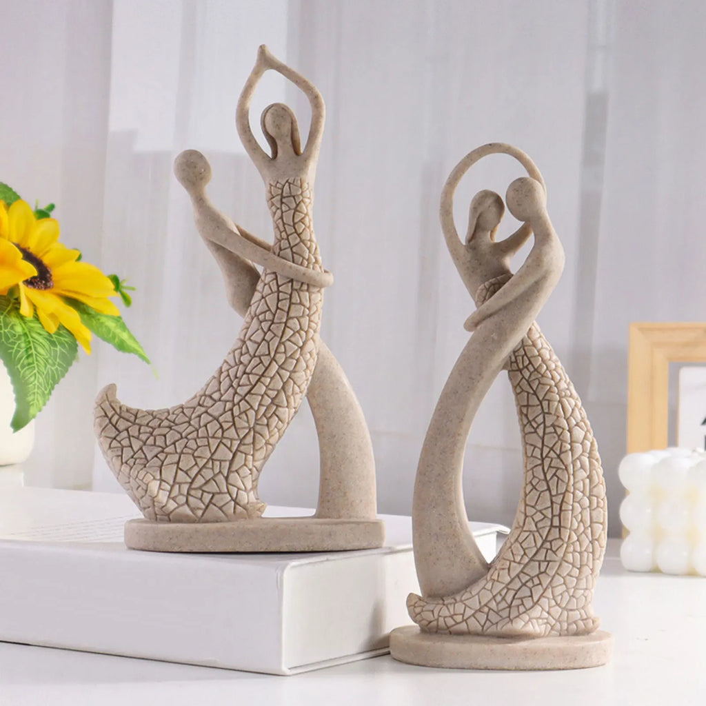 Couples Abstract Statue Modern Decor Tabletop Valentines Day Home Zpaxo