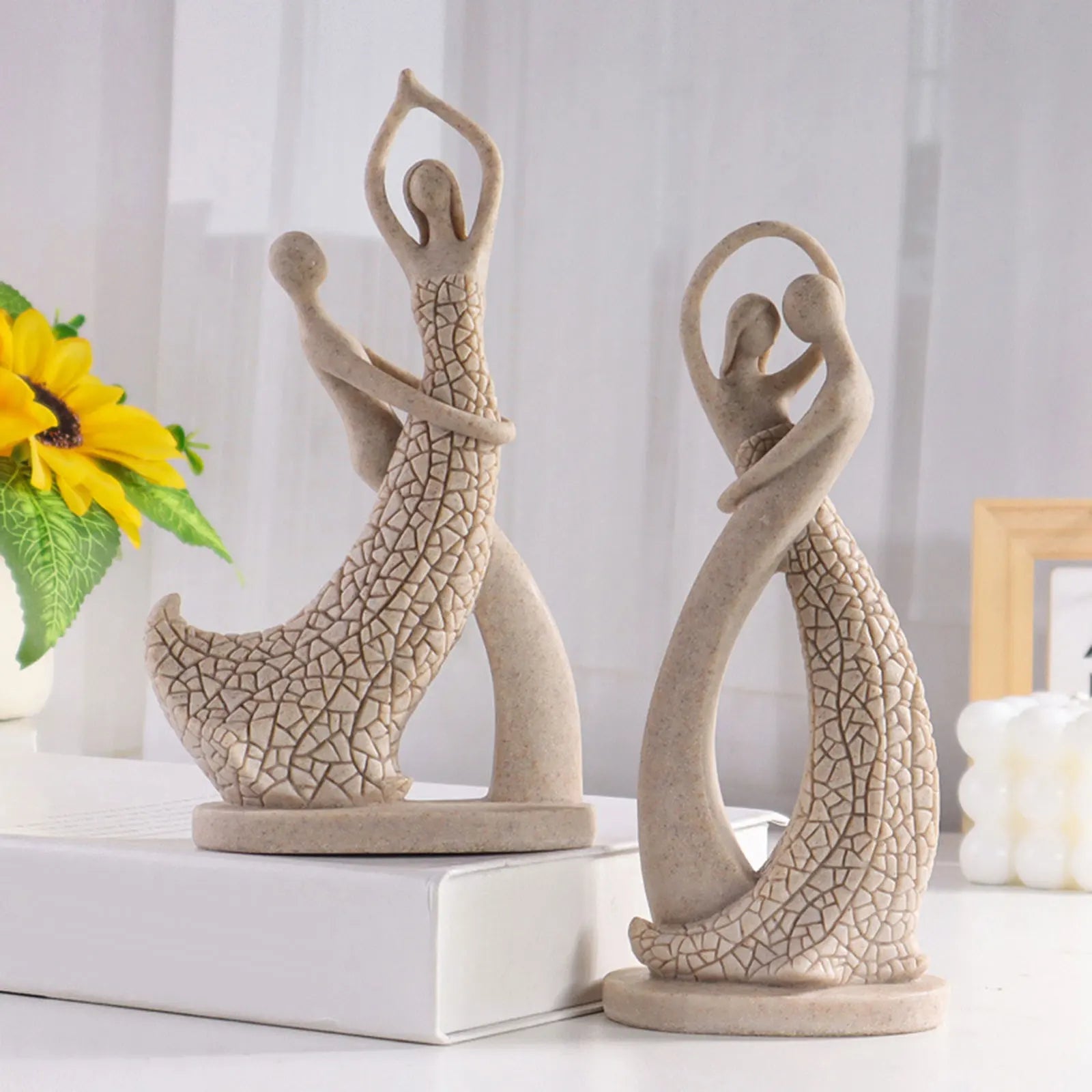 Couples Abstract Statue Modern Decor Tabletop Valentines Day Home Zpaxo
