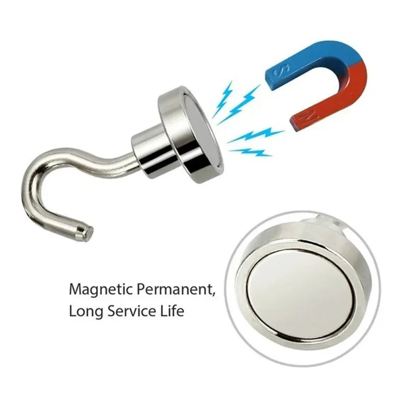 Super Strong Magnetic Hooks – Stainless Steel Curved Hangers