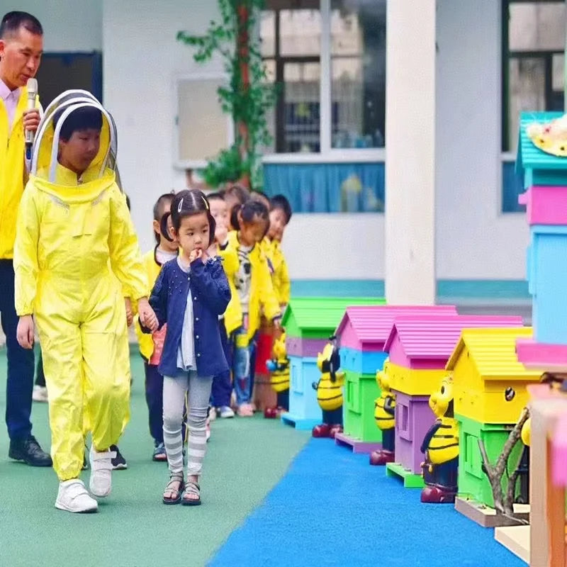 Yellow Cotton Jumpsuit Children's Bee-proof Suit Space Anti-bee Cap