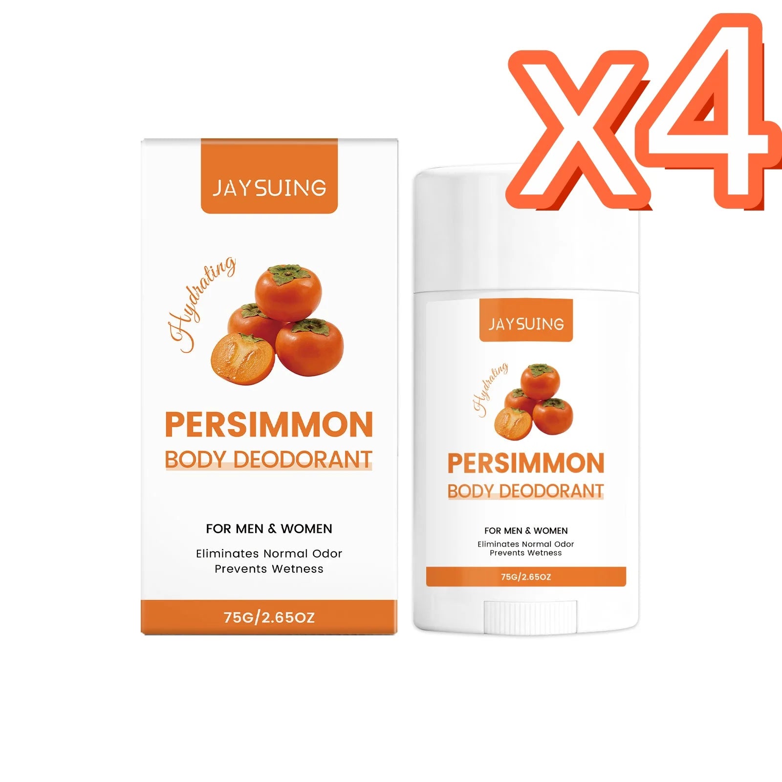 Persimmon Scent Deodorant Stick – Unisex Antiperspirant 75g Deodorant Stick Zpaxo 75g Boxed x 4