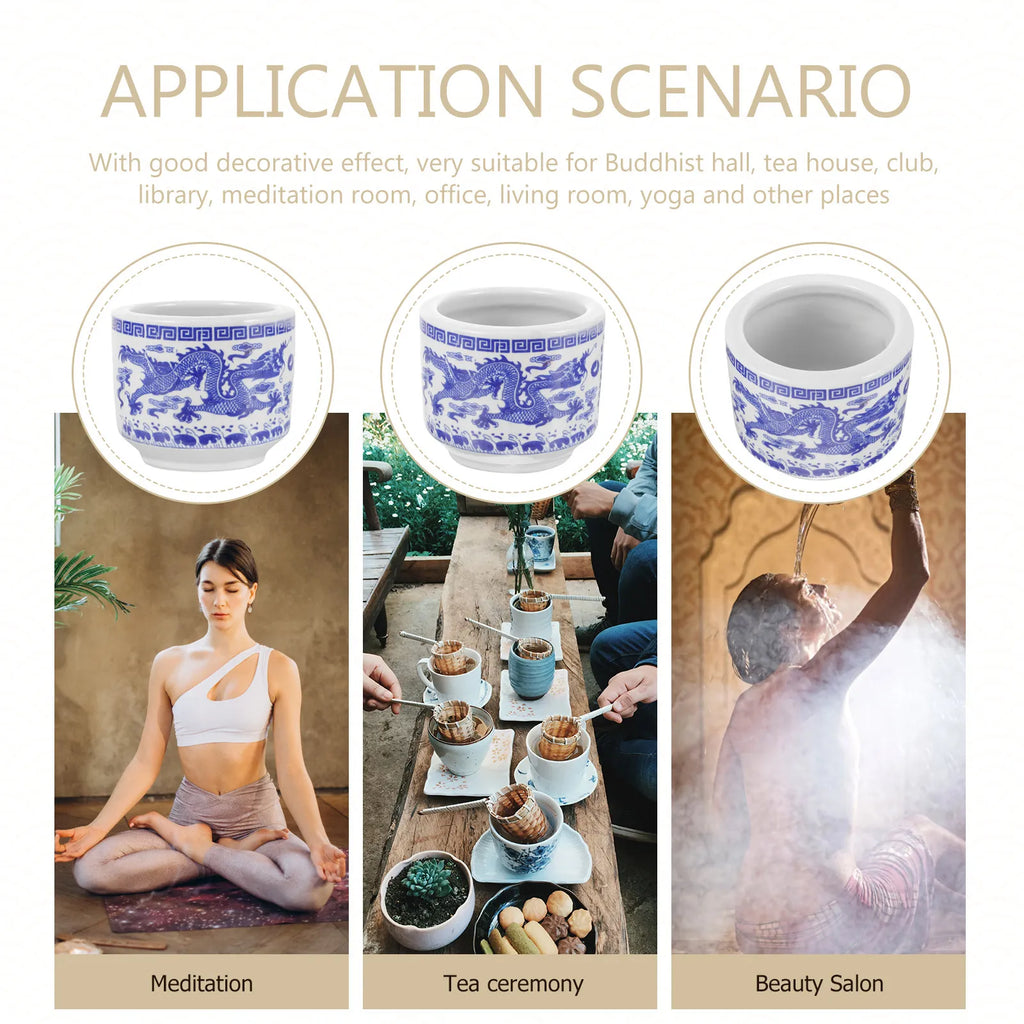 Delicate Retro Chinese Incense Stick Burner Ceramic Desktop Censer