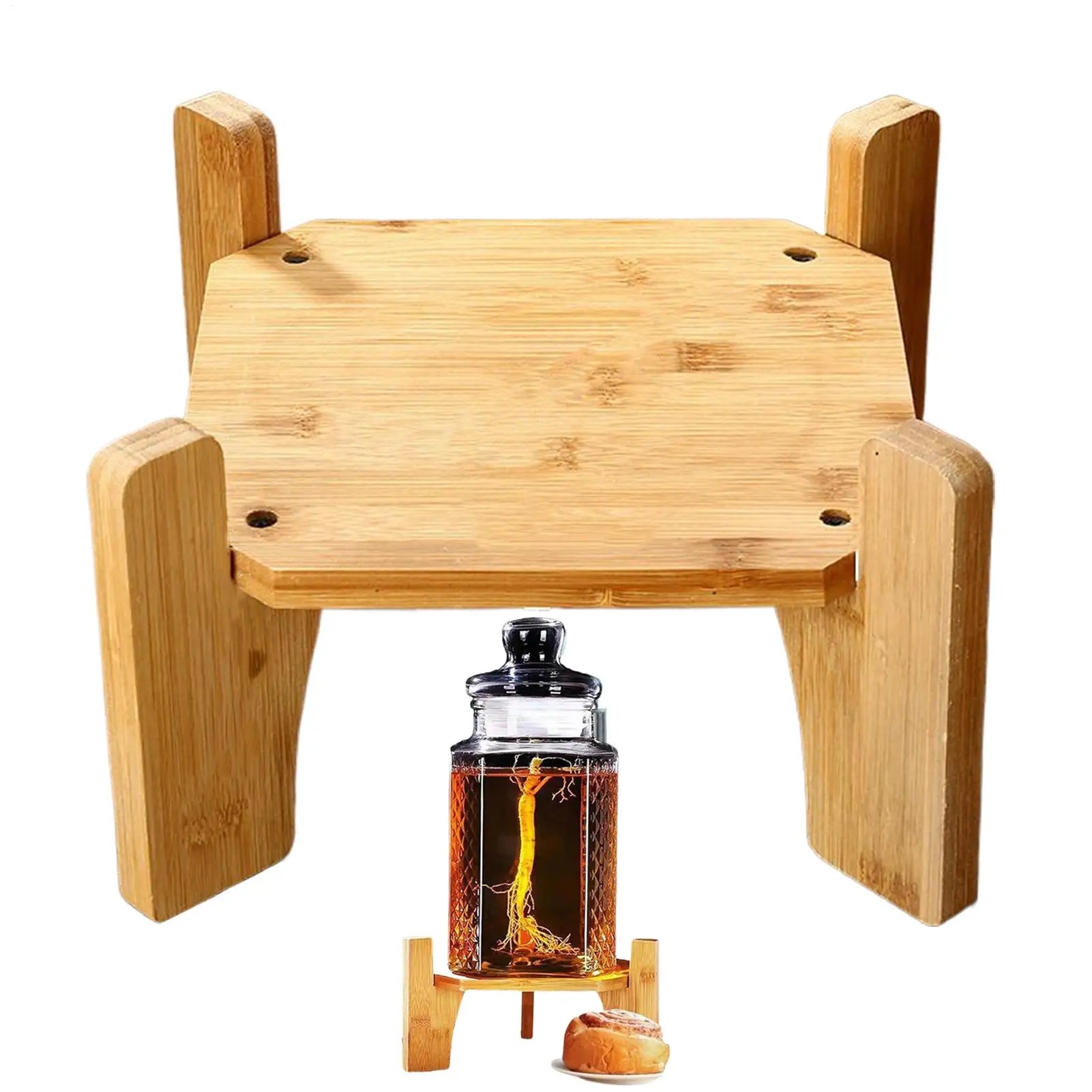 Stand Beverage Dispenser Wooden Water Pitcher Diameter Juice Jug