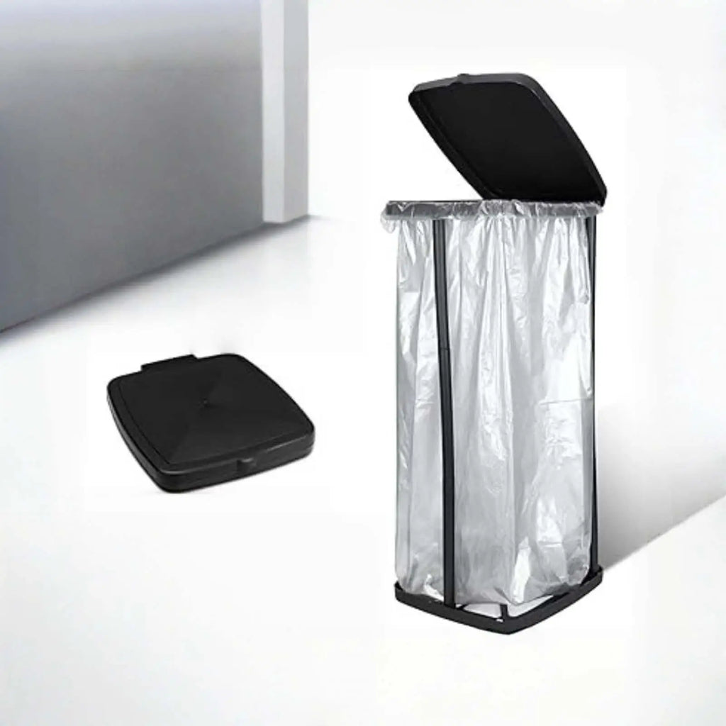 Portable Trash Bag Holder – Adjustable Flip Lid Waste Bin Trash Bag Holder Zpaxo