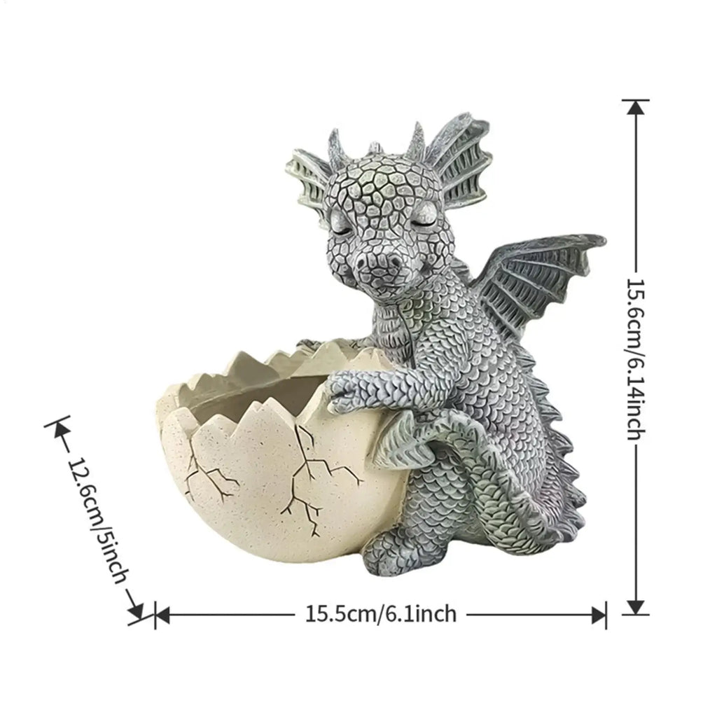 Dragon Planter Eggshell Planter Resin Plant Pots Indoor for Outdoor Window Garden Balcony Desk Nursery Gardening Lovers Zpaxo