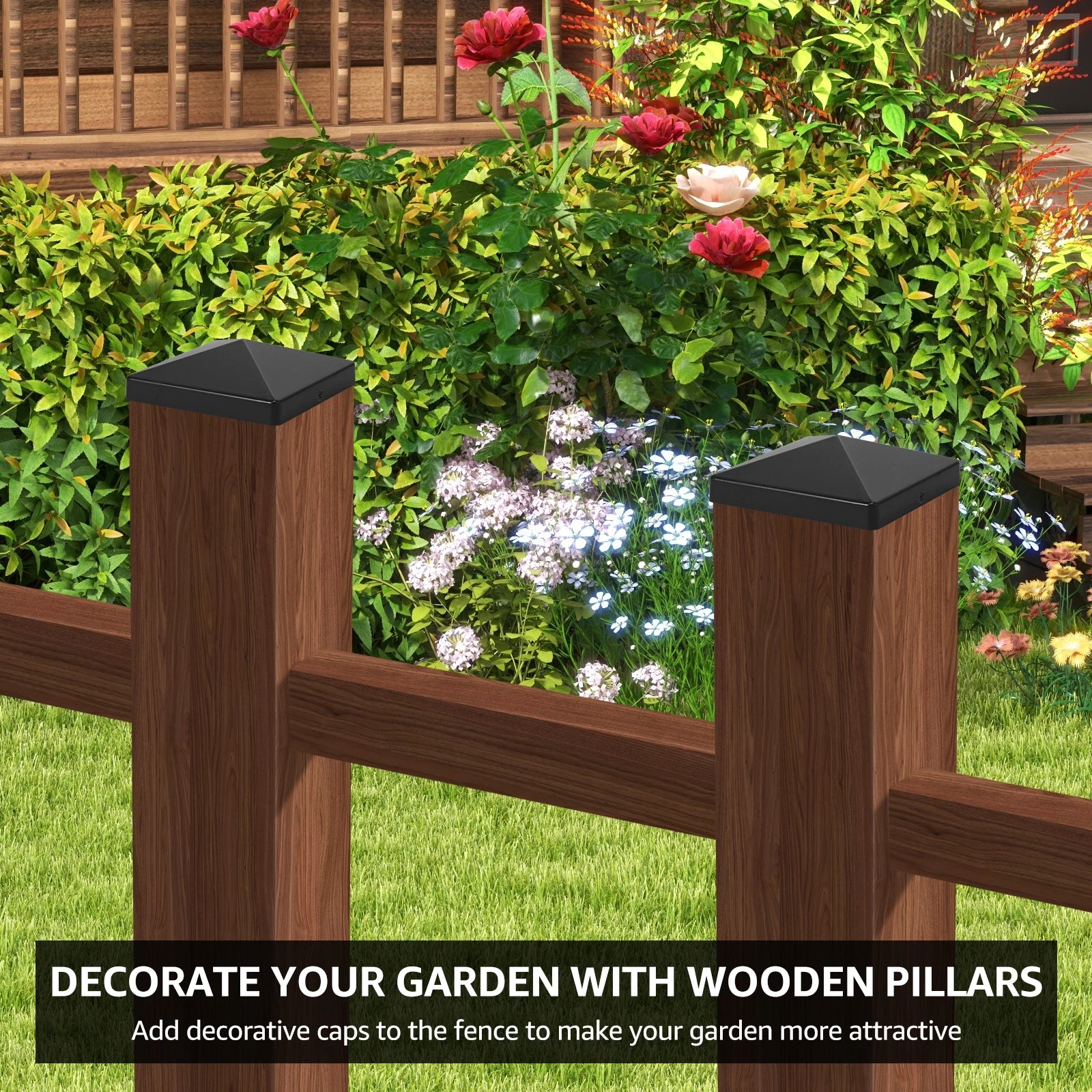 10/20 Pcs Platic Fence Post Cap Black Deck Post Caps Effective Protection Square Column Cap Railing Cover for 4 in Fence Covers Zpaxo
