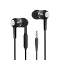 3.5mm Wired Headphones Microphone Volume Control Stable Wired Audio Signal For Smartphone PC Laptop Daily Commute Audio Supplies Zpaxo Black