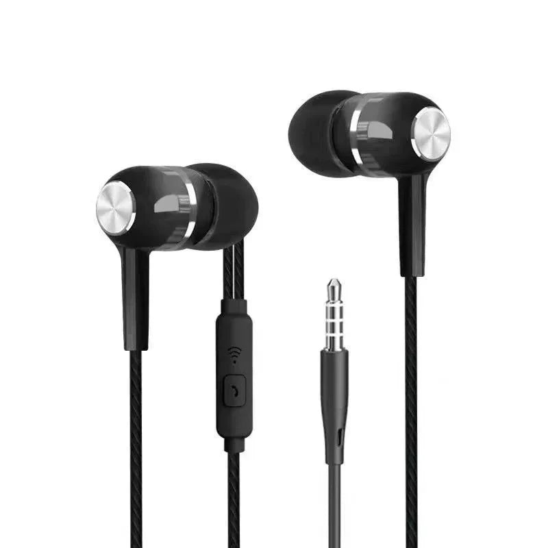 3.5mm Wired Headphones Microphone Volume Control Stable Wired Audio Signal For Smartphone PC Laptop Daily Commute Audio Supplies Zpaxo Black