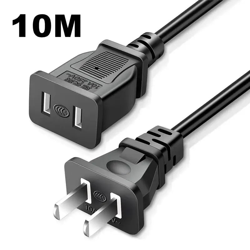 2M 5M 10M US Plug AC Power Connector Cable TV Laptop Supply Wire Zpaxo 10M