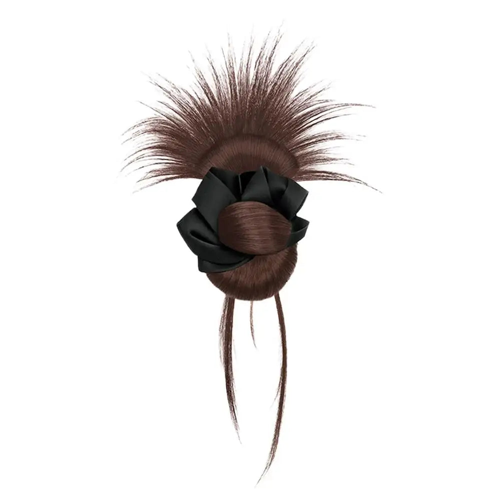 Feather Ball Hair Bun Clip – Messy Synthetic Scrunchie Hairpiece Hair Bun Clip Zpaxo Silver