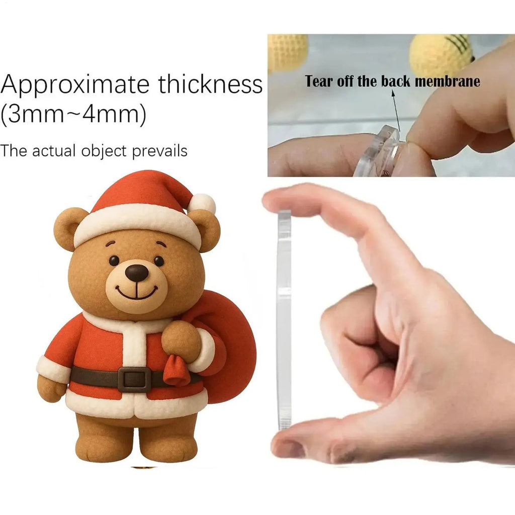 Christmas Advent Calendar Bear Theme 2D Acrylic Ornaments 24 Days