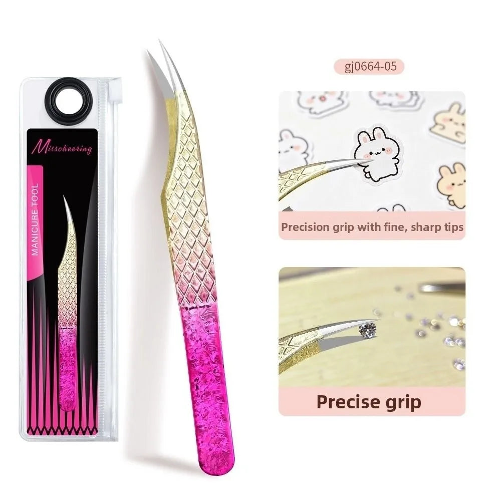 Professional Eyelash Tweezers Ice Flower 3D Accurate Eyebrow Grafting Zpaxo Style 05