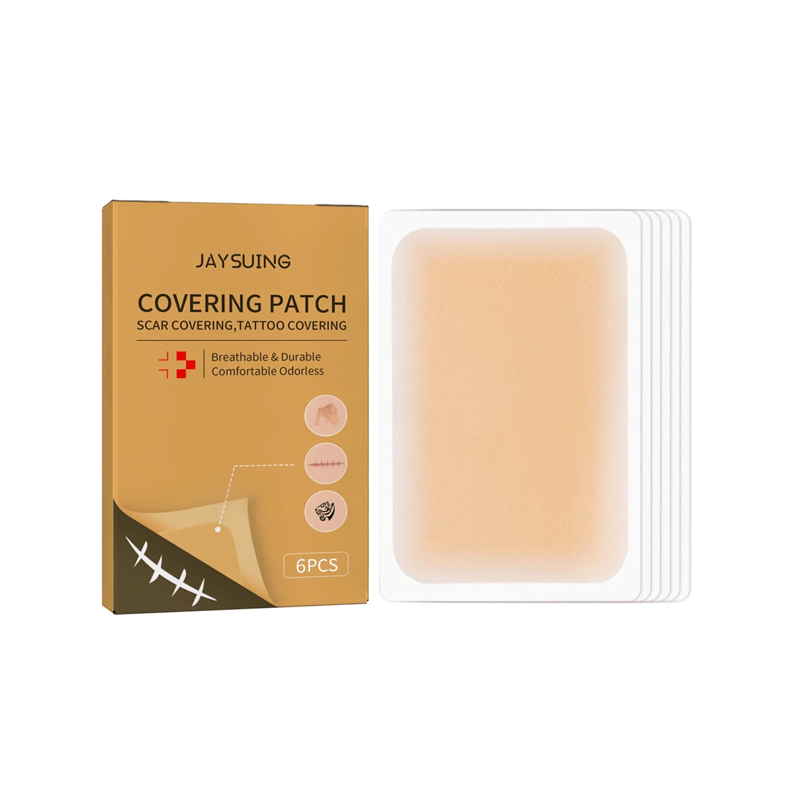 Waterproof Scar & Tattoo Cover Patches – Invisible Concealer Stickers Body Concealer Patches Zpaxo 6 PCS 6 patchs