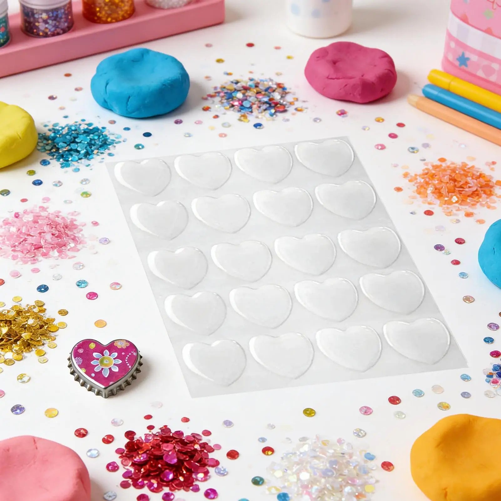 Sticky Gems 3D Convex Decorative Resin Clear Craft Stickers Sticky Gems For Home Office School Notebook Journal Phone Card Zpaxo