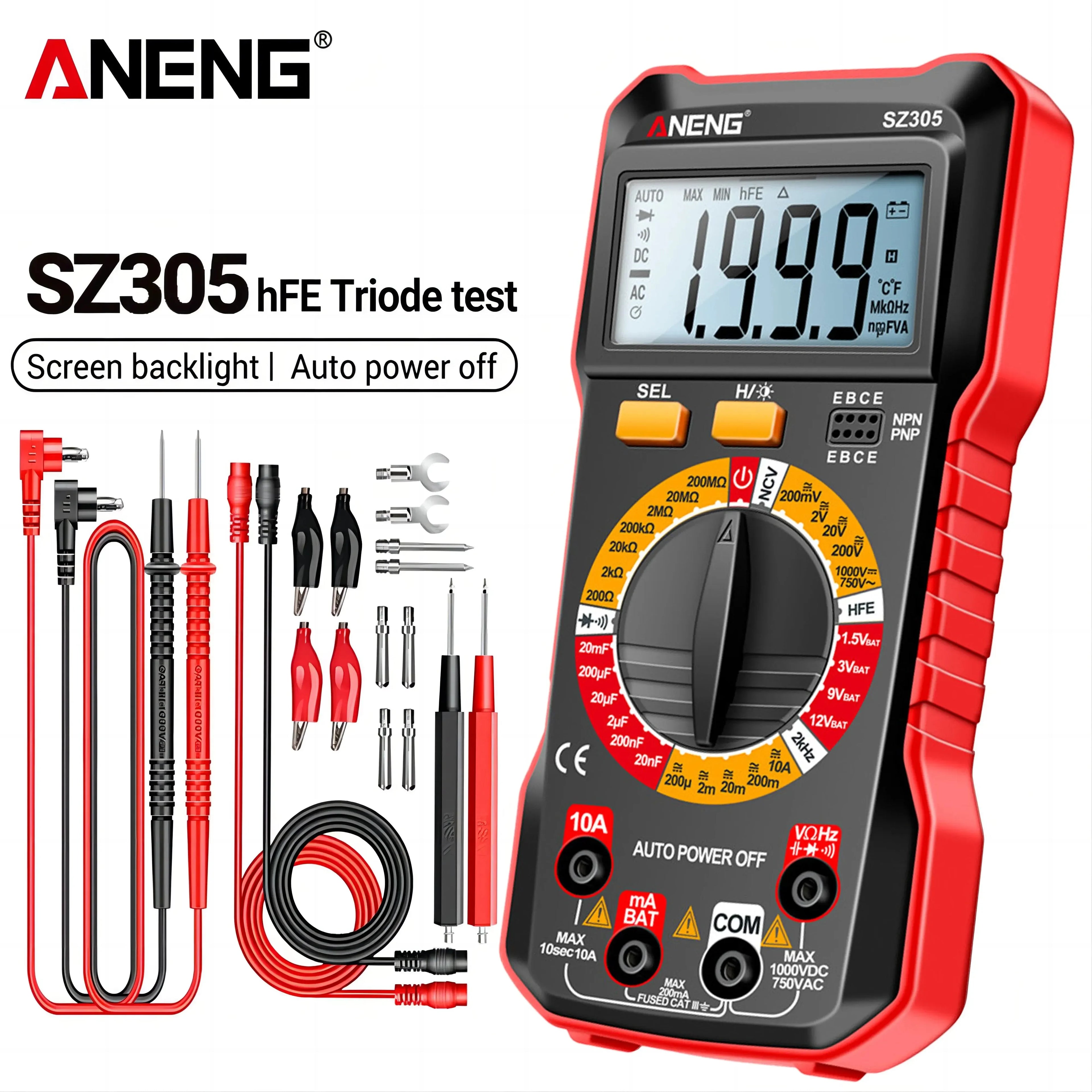 ANENG SZ305 Precision Tester NCV AC DC Digital Multimete True RMS