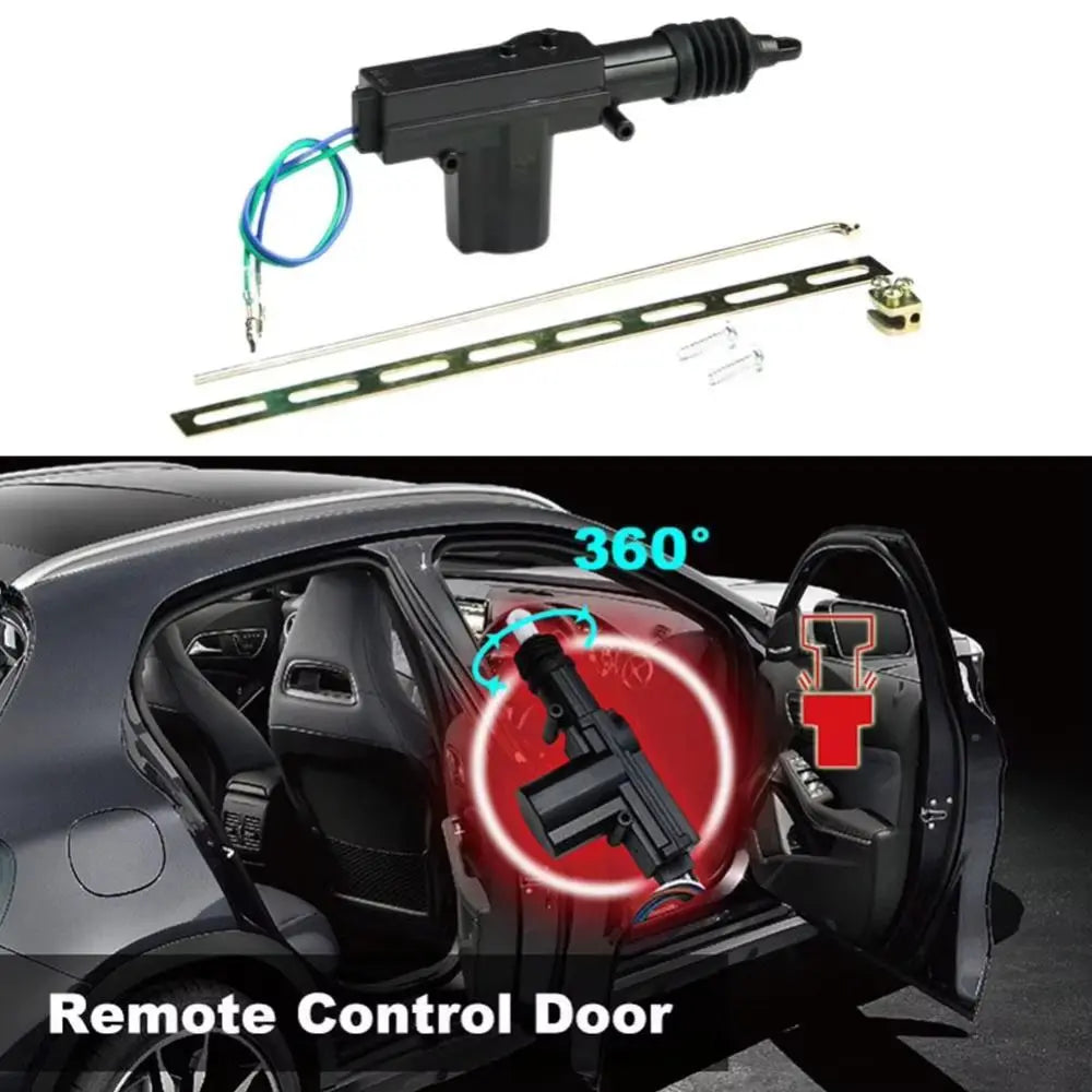 12V Heavy Duty Car Locking System Actuator 2 Wire Copper Central Door Lock Motor Black Durable Auto Lock Actuator Zpaxo