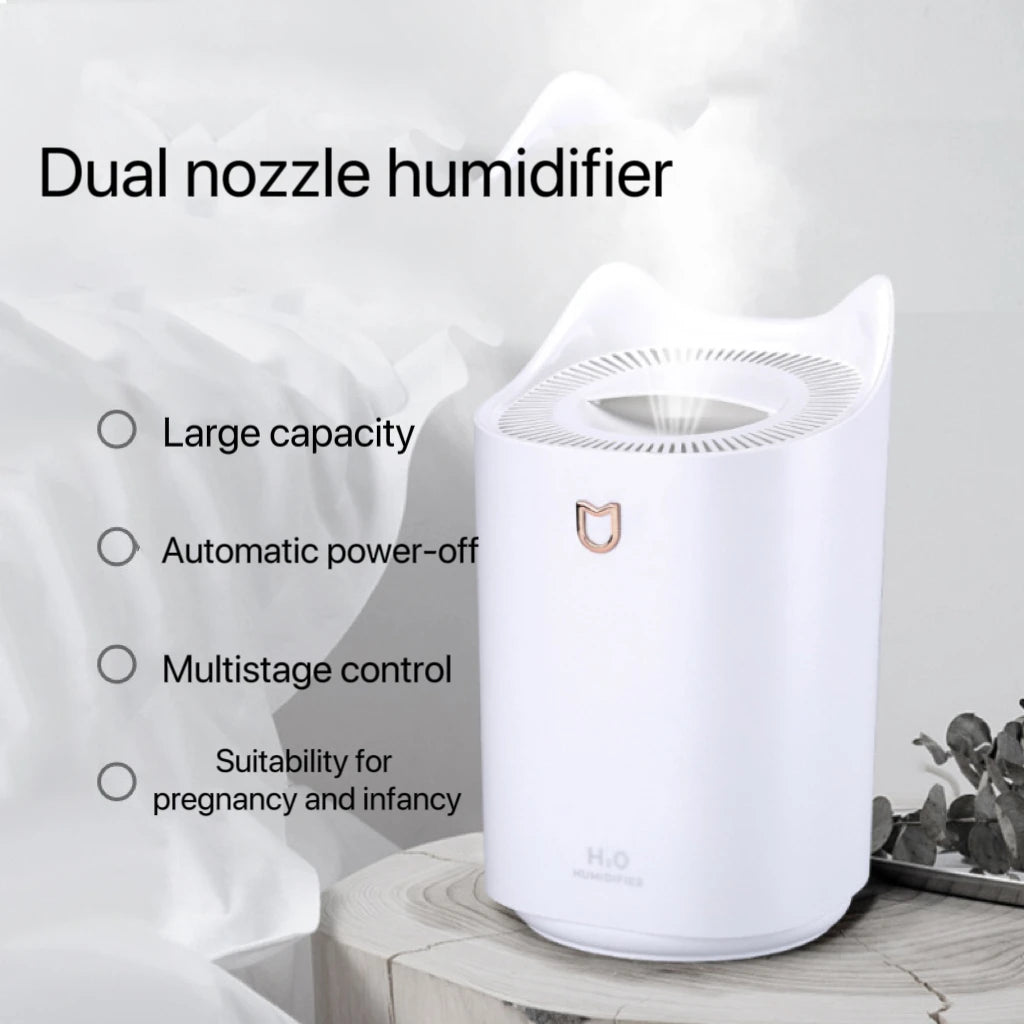 3000Ml Dual Jet Air Humidifier Large Capacity Atomizer Ultrasonic Aroma Diffuser Cool Mist Maker Air Humificador Purifier Zpaxo