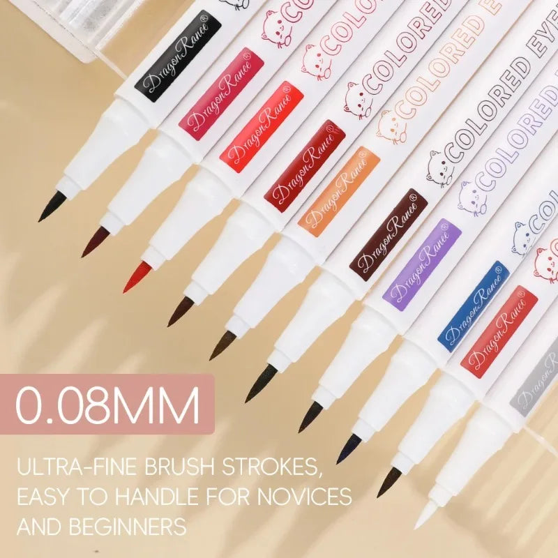 10 Colors Water-based Eyeliner Liquid Matte Red Quick-drying