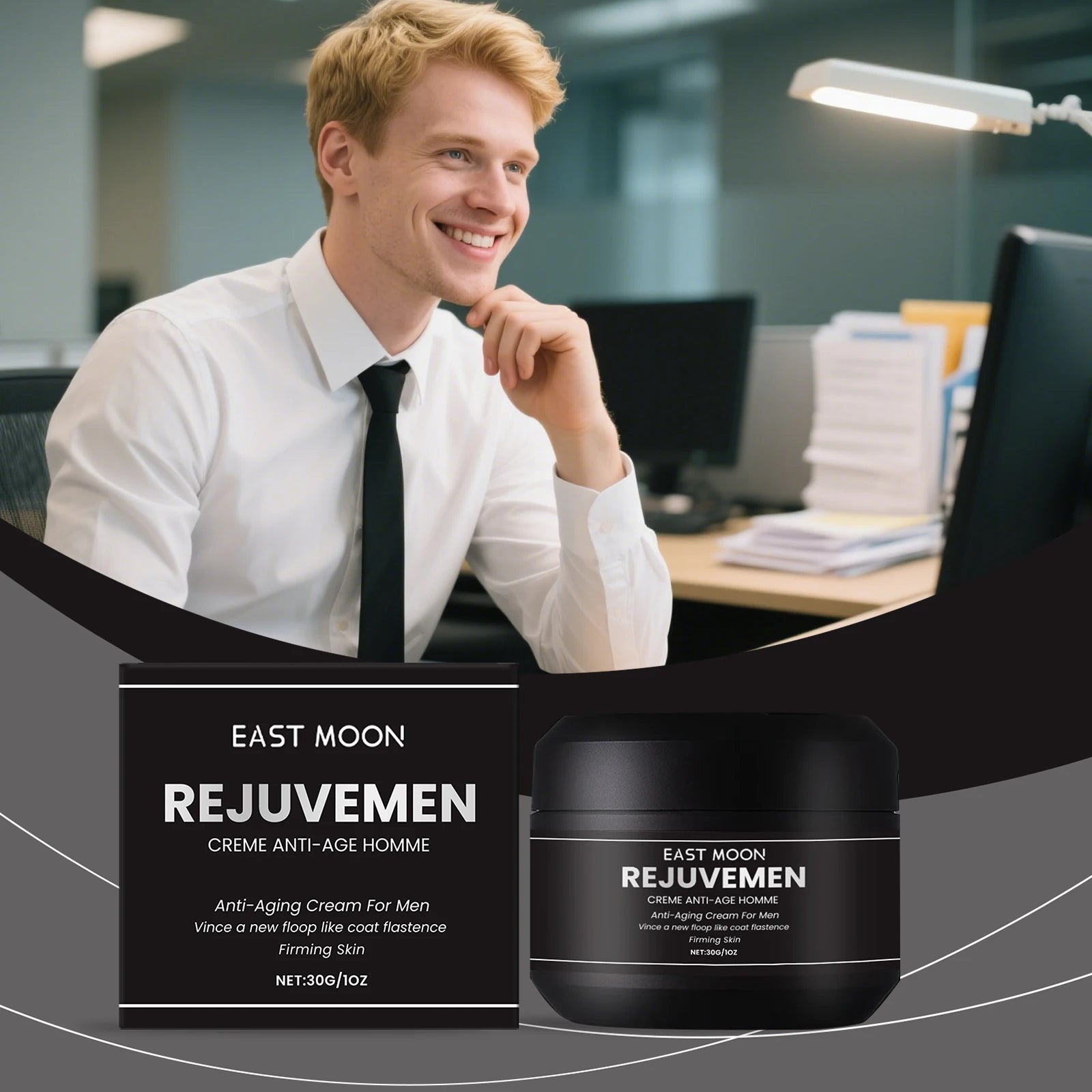 East Moon Men's Moisturizing Cream Moisturizing and Energizing Facial Skin Hydration and Nourishing Reduces wrinkle Facial Cream Zpaxo 2boxed