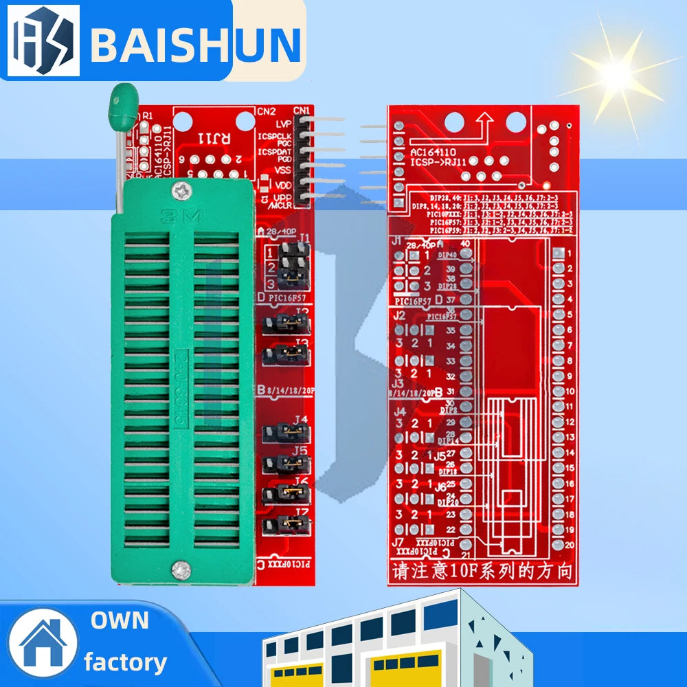 PIC-Compatible Universal ICSP/ISP Programmer: Compatible with PICkit 2/3 & ICD2 – 5V Power Adapter + Universal Socket Zpaxo Default Title