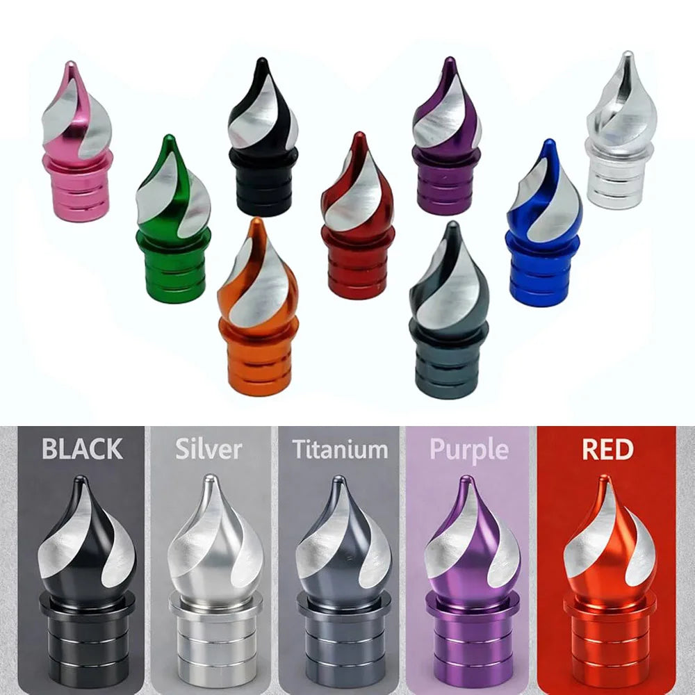 4-Pack CNC Aluminum Tire Valve Stem Caps – Cars Trucks & Bikes