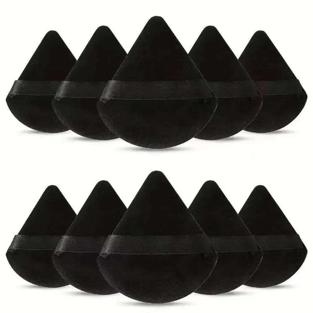 2/5/10Pc Black Triangle Powder Puff Facial Makeup Sponge Soft Velvet Cosmetics Puff Mixer Beauty Foundation Soft Skin-Friendly Zpaxo