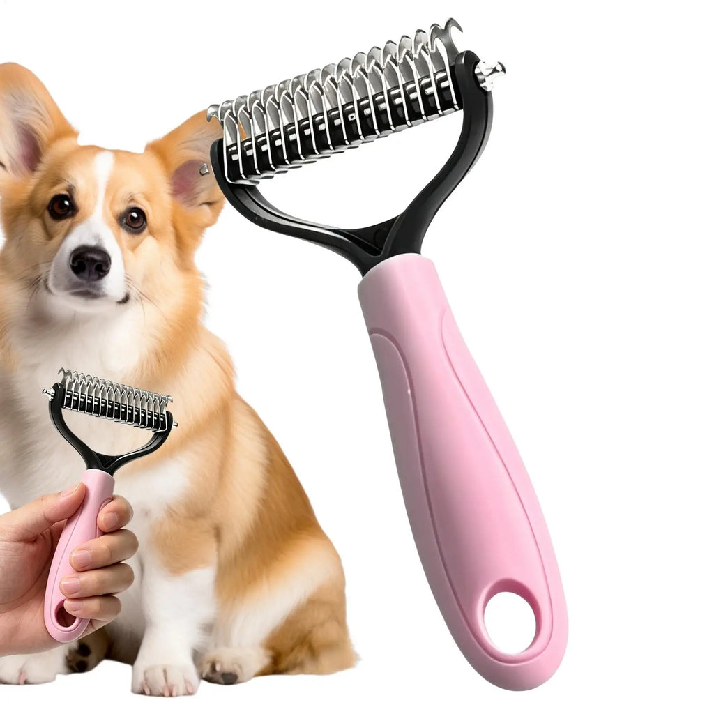 Pet Deshedding Brush – Dog & Cat Dematting Grooming Rake Pet Grooming Brush Zpaxo