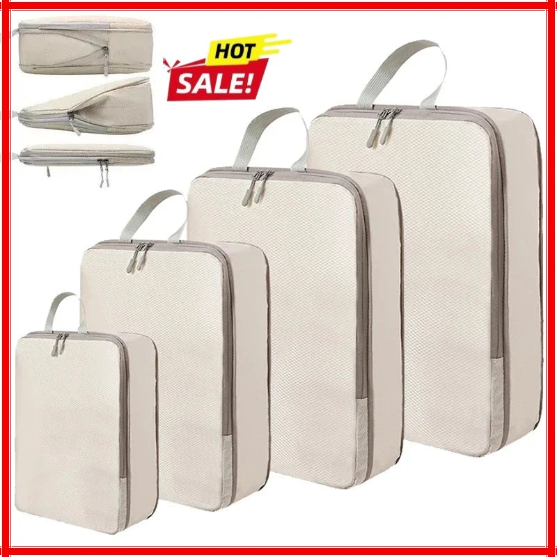 Travel Organizer Storage Bags Suitcase Packing Cubes Set Cases Portable Luggage Clothes Shoe Tidy Pouch Folding Zpaxo