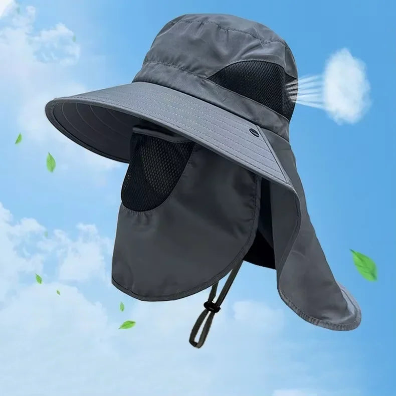 UV Sun Hat with Neck Flap – Fishing, Hiking & Camping Cap