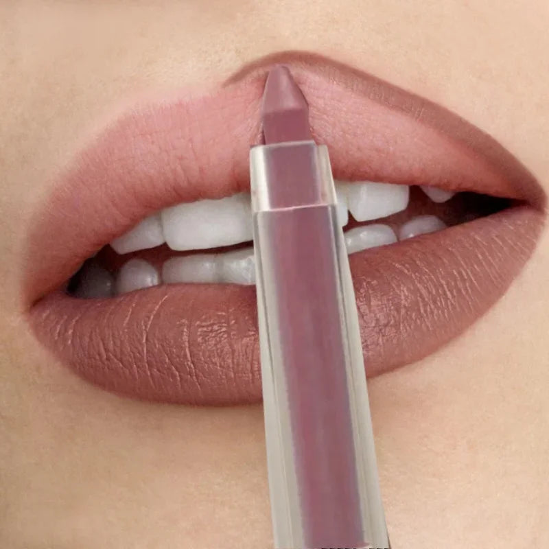 Velvet Lip Liner Crayon Matte Tapered Gradient Lipstick Pen Waterproof Non-Sticky Contouring Lip Makeup Mixed Color System Zpaxo
