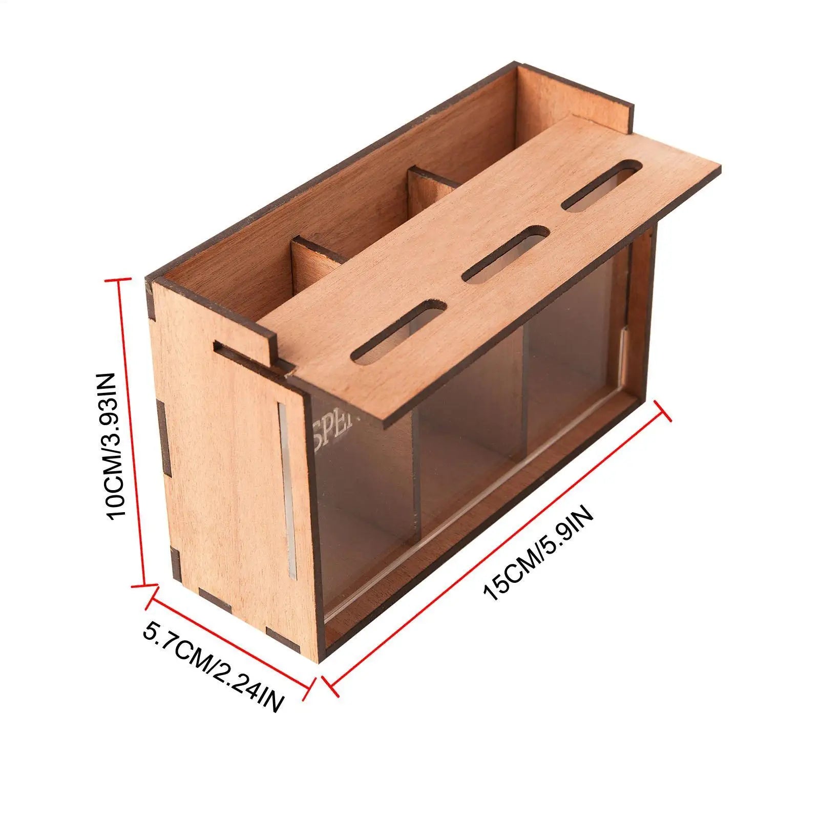 Money Saver Cash 3 Compartments Wooden Removable Coin Saving