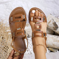 Retro Large Roman Women Sandals Open Toe Beach Summer Wedges