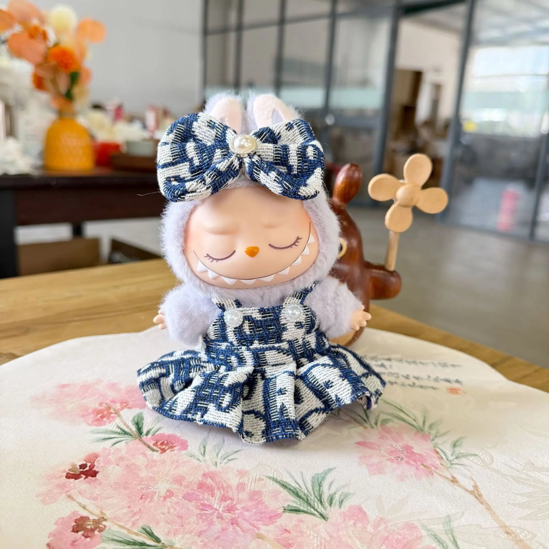 17cm Labubu Doll Clothes Outfit Accessories for Korea Kpop Exo Labubu Idol V1 V2 Skirt Clothing Gift Zpaxo blue set no doll
