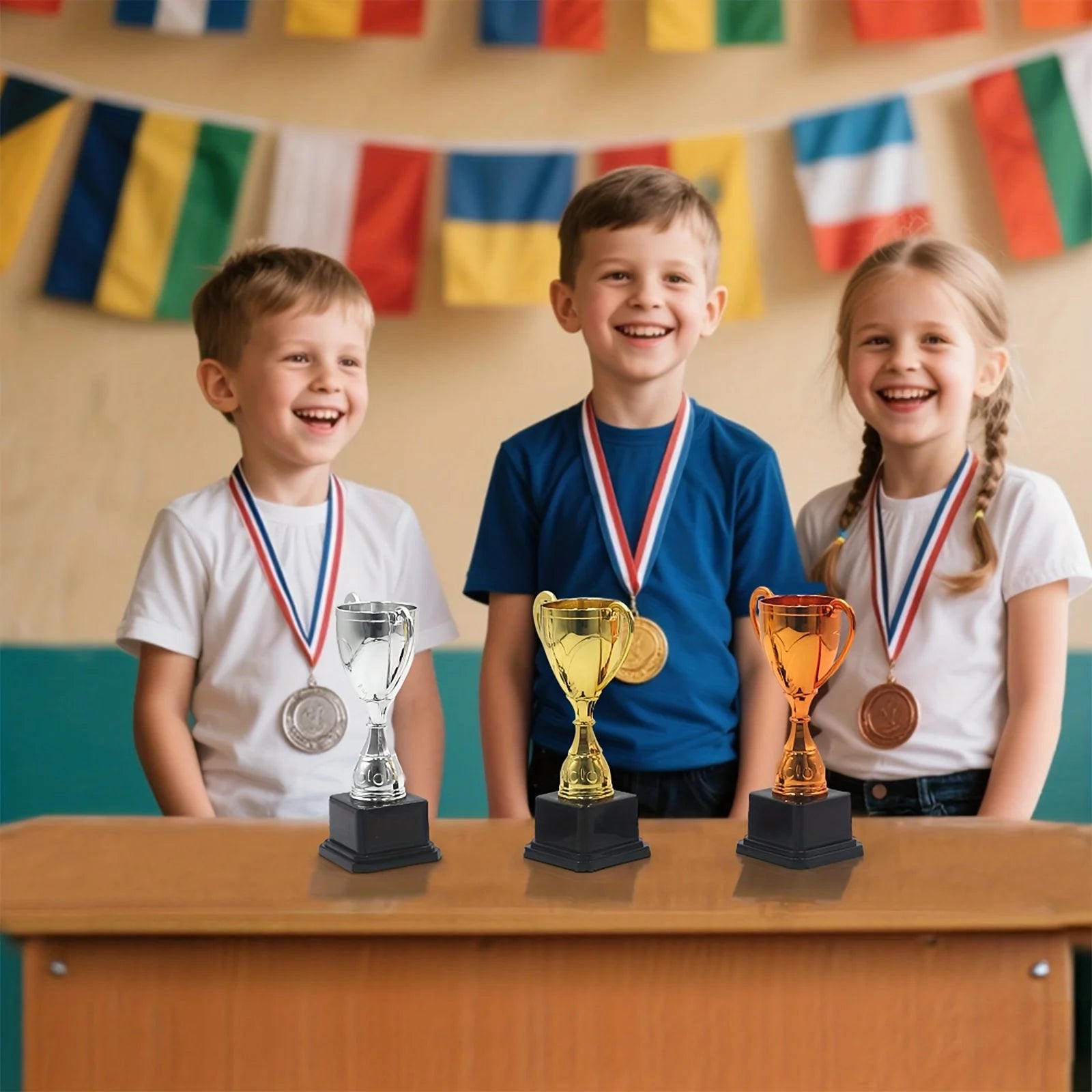 Gold Trophy Award Plastic Cup Rewards Winning Prize Sports