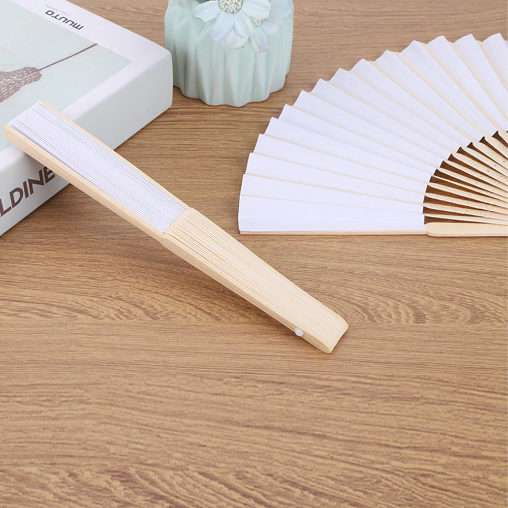 1-50PCS Paper Bamboo Folding Hand Fan Wedding Personalized Fans Party Decor Art Craft Chinese Dance Fan DIY Folding Fan Zpaxo