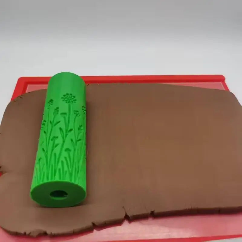 1pcs Seamless Texture Roller for Clay – Sea, Grass & Marine Patterns, No Carve, Plastic, Pottery Tool Zpaxo