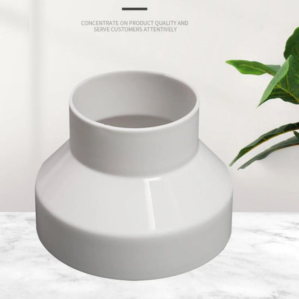 Ducting Airflow Tube Increaser Adapter 100-75mm Accessory Pipe Fitting for Hotel HVAC System Easily Install Durable White Zpaxo