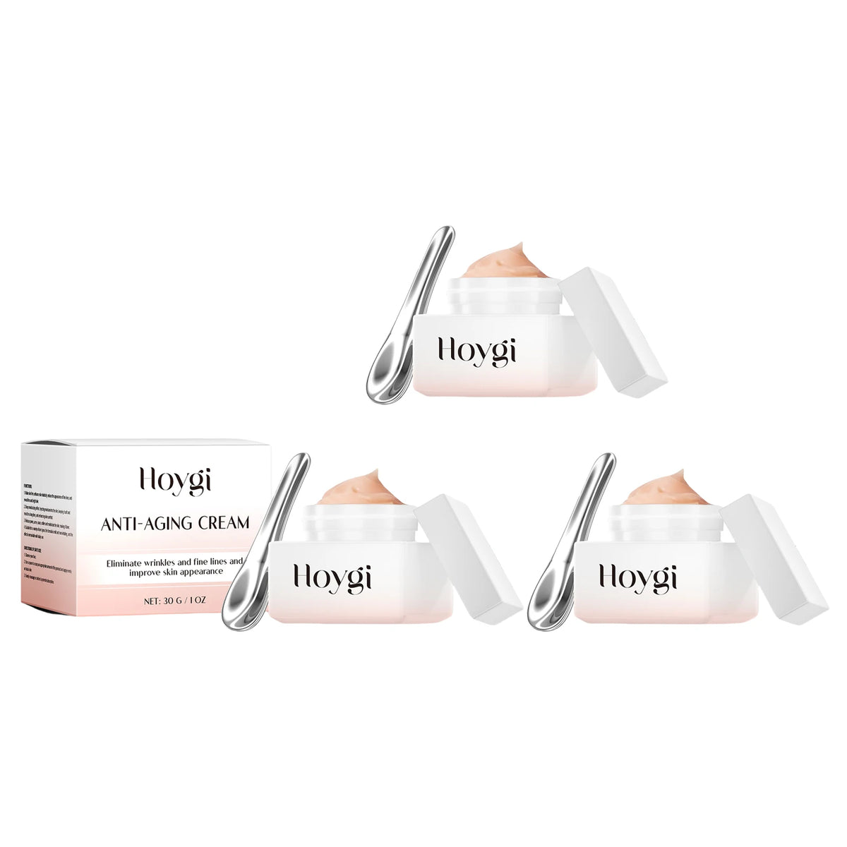 Hoygi Anti-Aging Wrinkle Cream with Skin Tightening Face Moisturizer Clinically Proven for All Skin Types Sensitive Dry Oily Zpaxo 3PCS